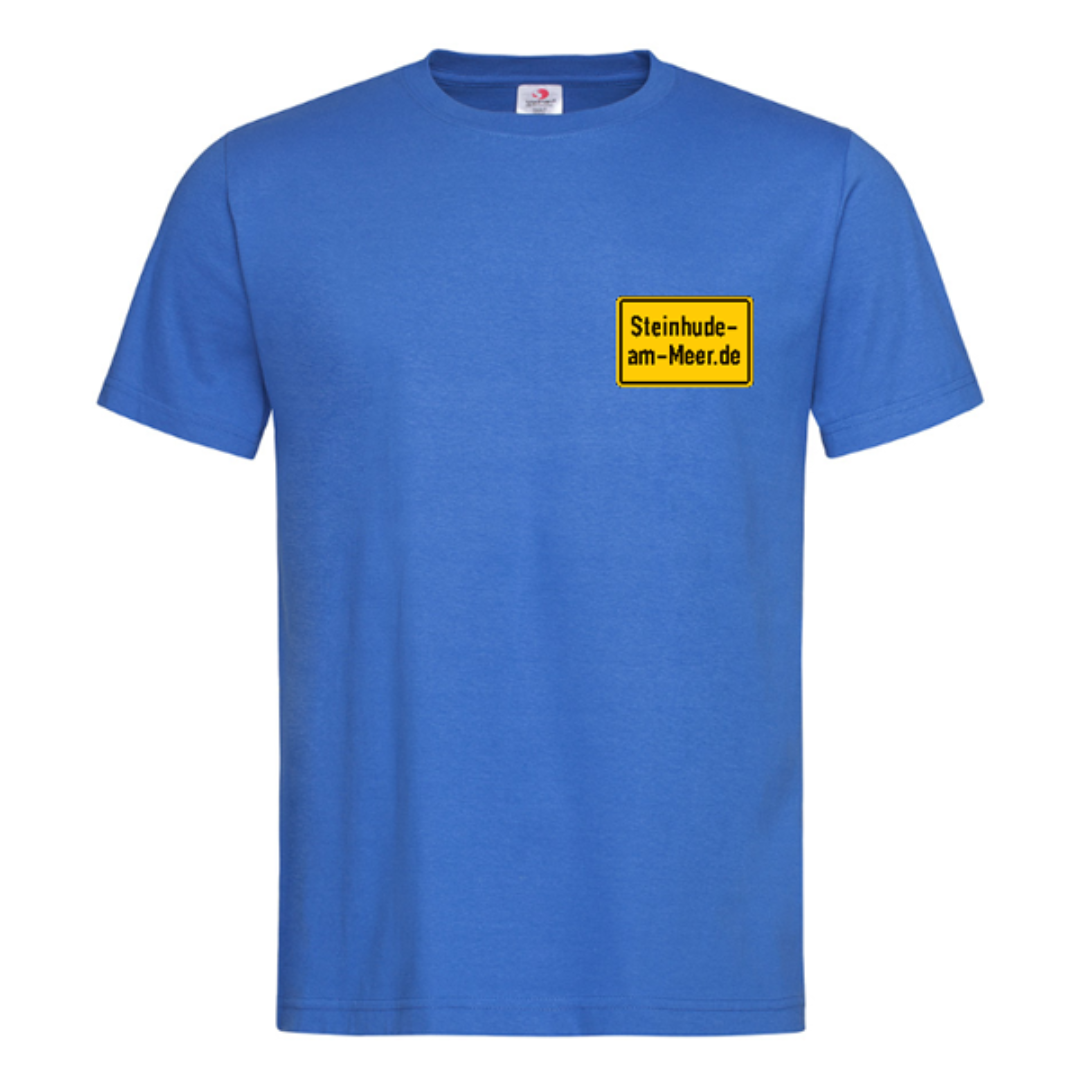 T-Shirt mit Steinhude-am-Meer.de Ortsschild – blau