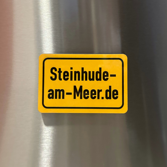 Kühlschrankmagnet mit Steinhude-am-Meer.de Ortsschild