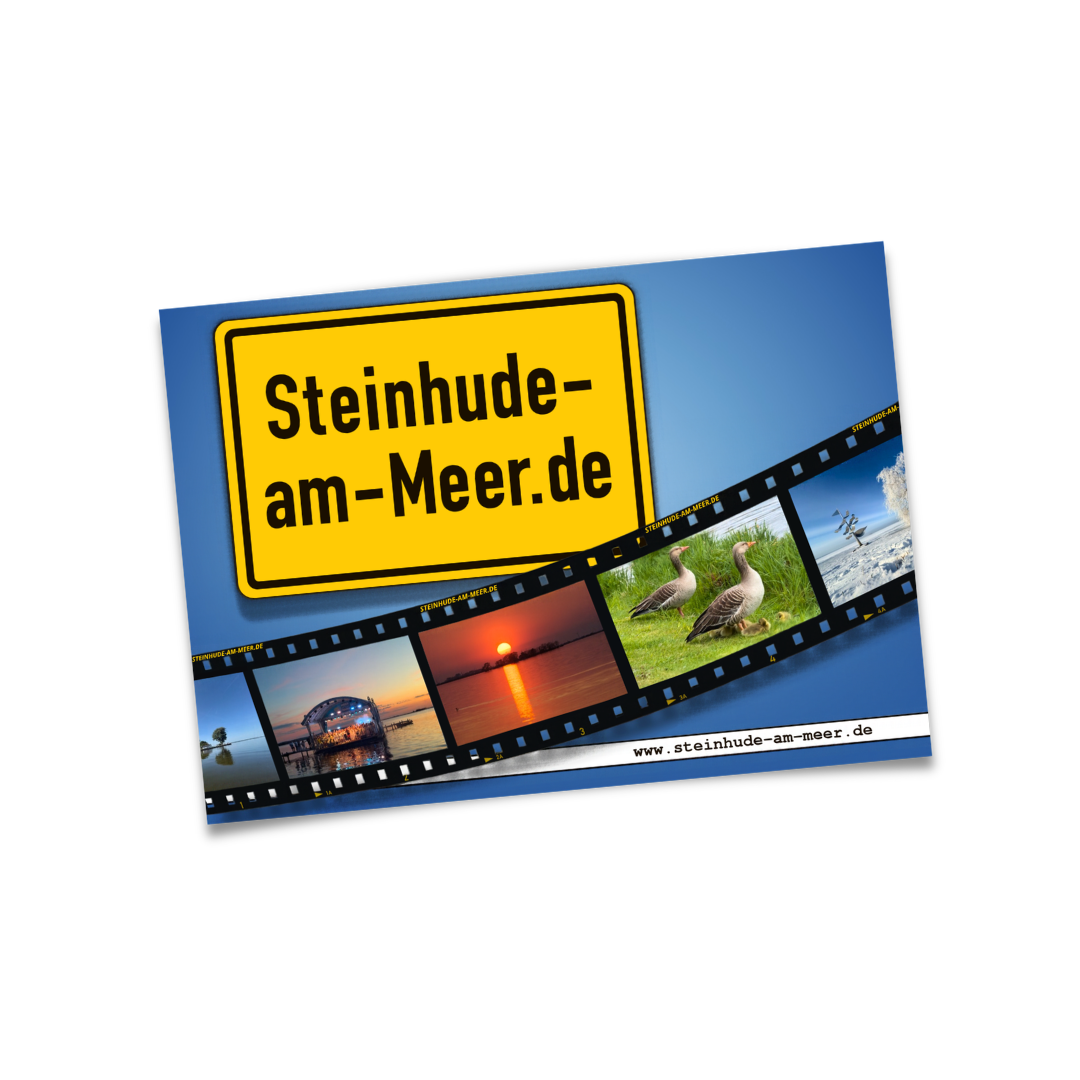 9er Set Postkarten mit Steinhude-am-Meer.de Ortsschild