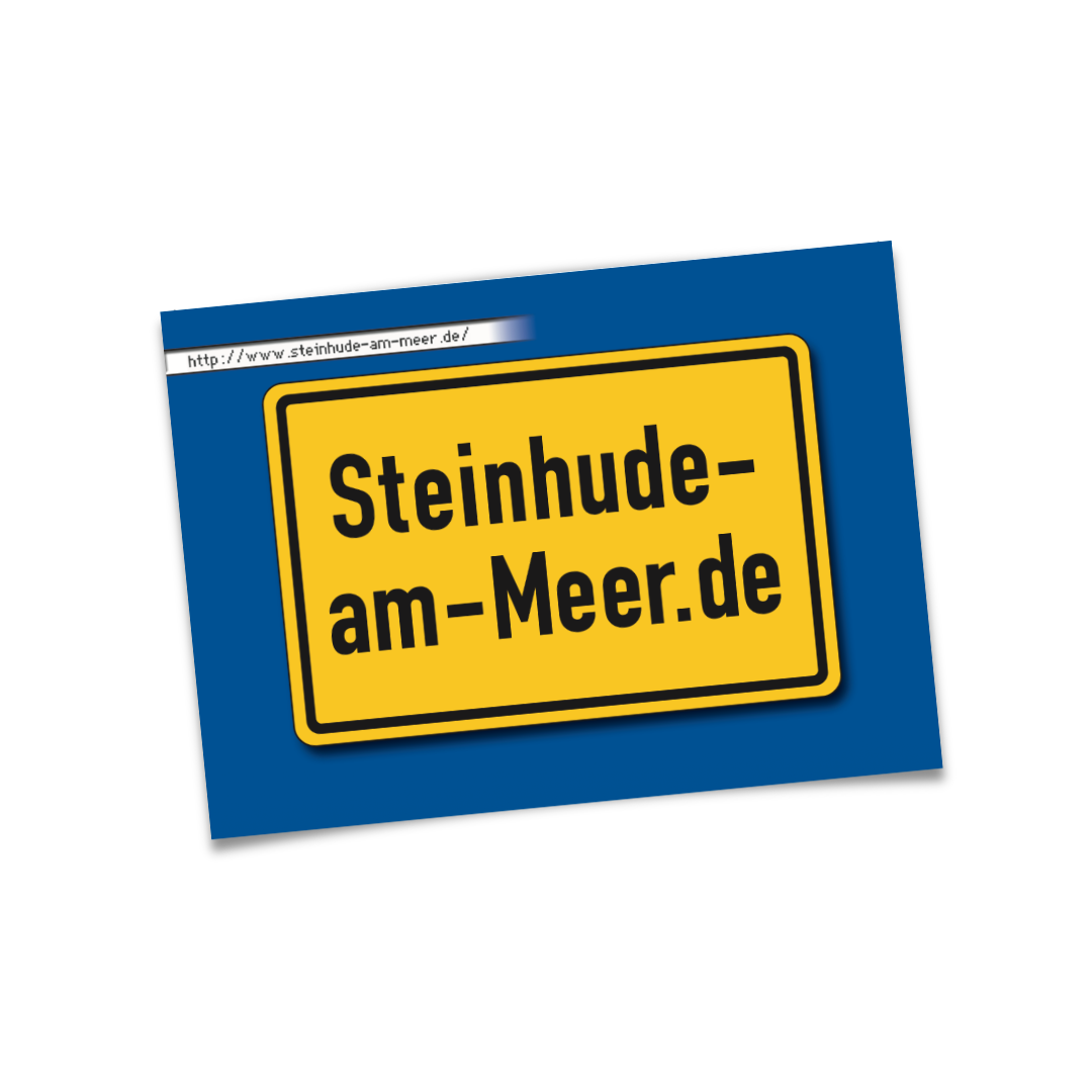 Postkarte mit Steinhude-am-Meer.de Ortsschild (Motiv 3)
